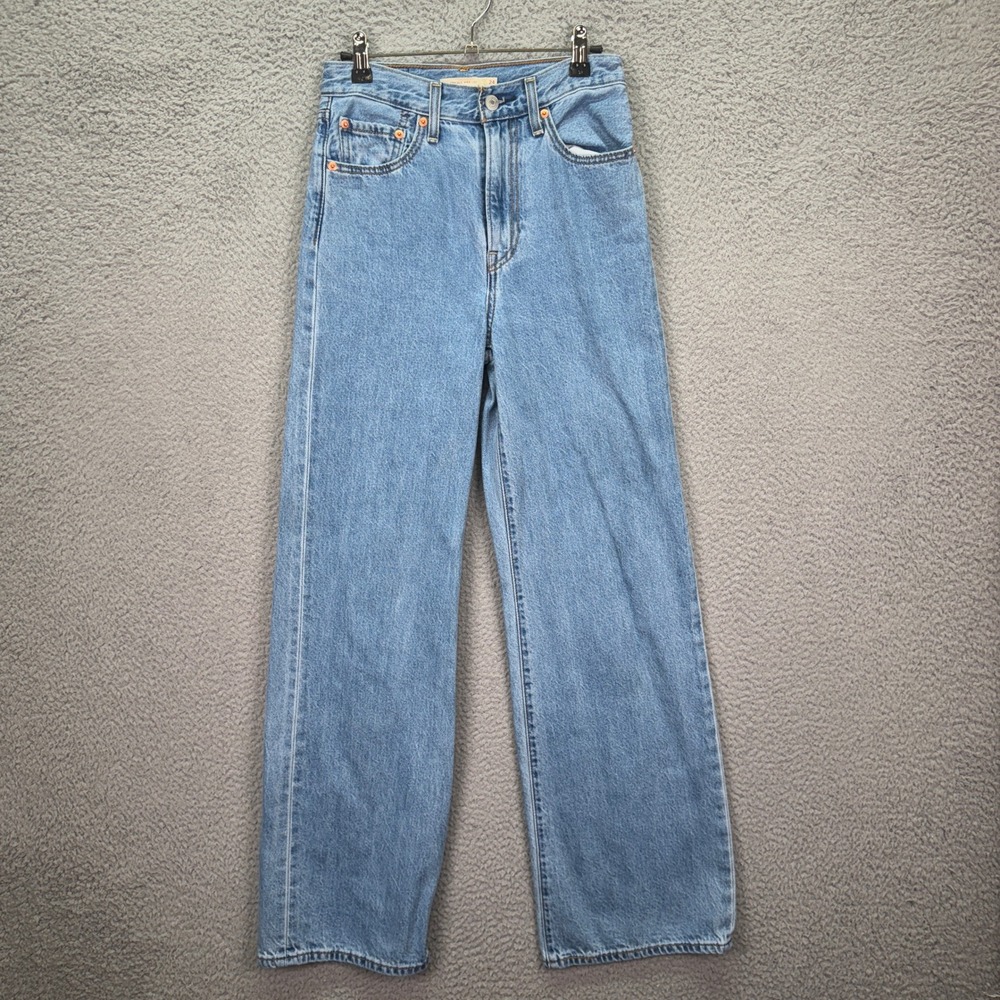 Levis Jeans Womens 24x32 Blue Premium Ribcage Wide Leg Light Wash High Rise
